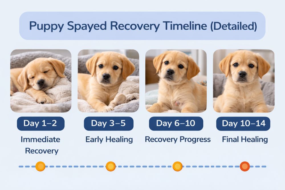 puppy after spay surgery